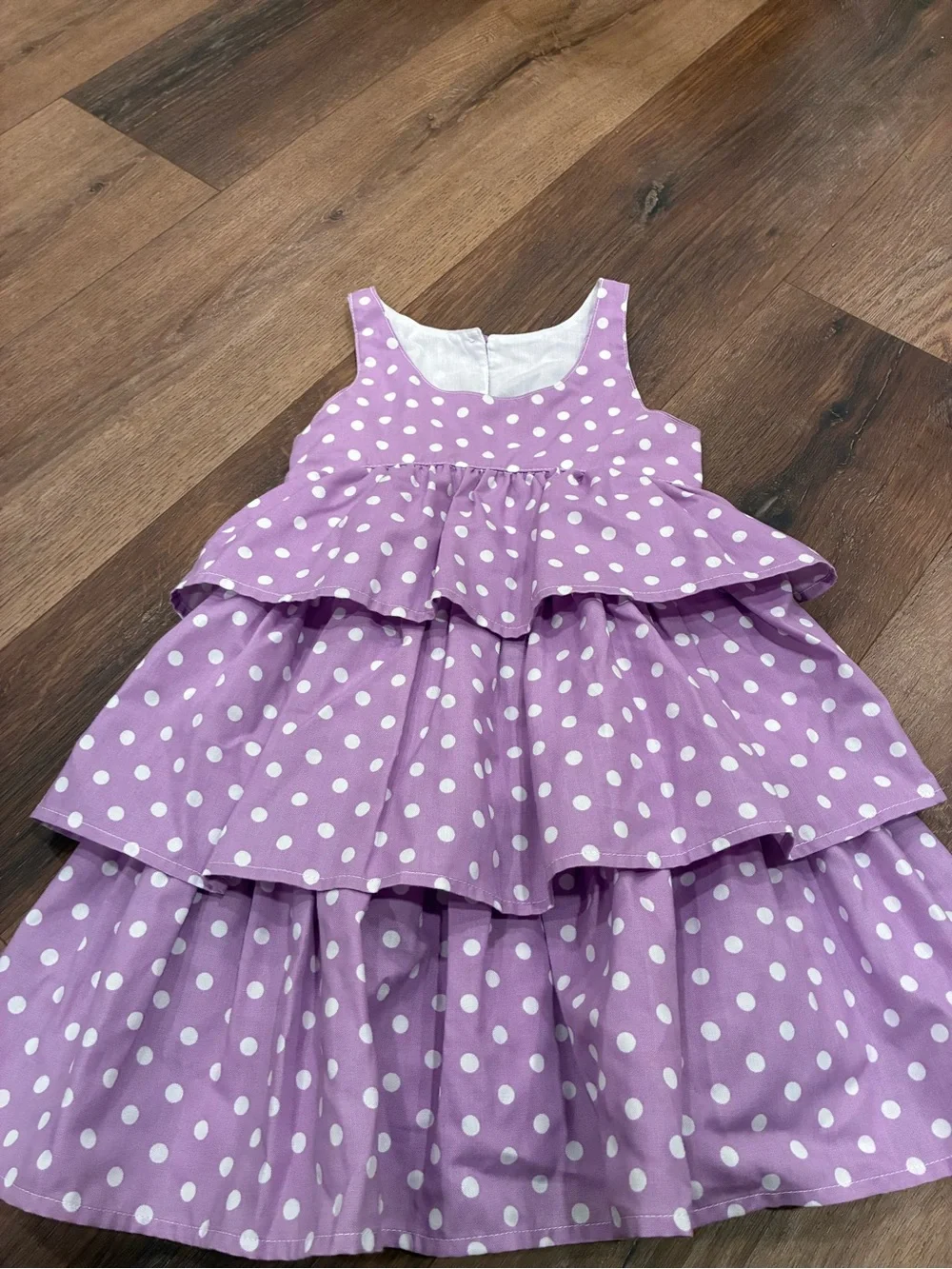 Kaelly’s Kids Purple Polka Dot Layered Summer Dress Outfit 2T